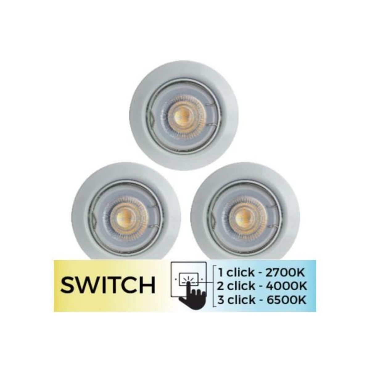 Paris Prix Lot de 3 Spots Encastrés  Encastrés  9cm Blanc