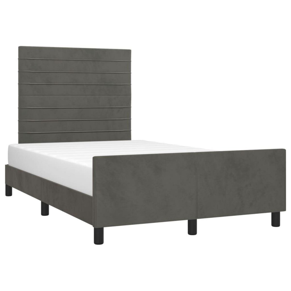 VIDAXL Cadre de lit sans matelas gris fonce 120x200 cm velours