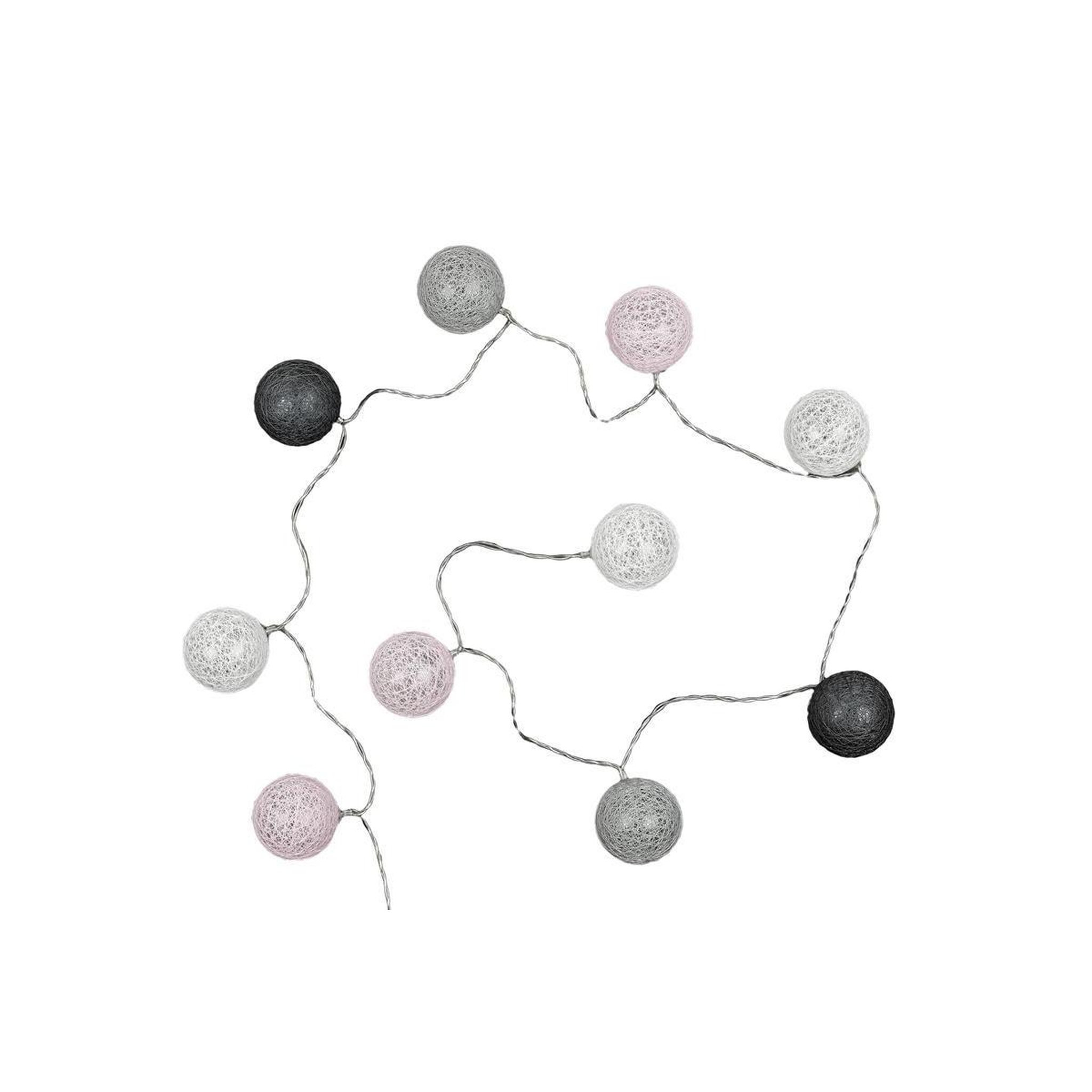 The Home Deco Factory Guirlande lumineuse à led  10 boules  175cm gris rose