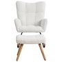 Voir la diapositive 5 : MERAX Rocking-chair Fauteuil à Bascule Avec 1 Repose-pieds Blanc