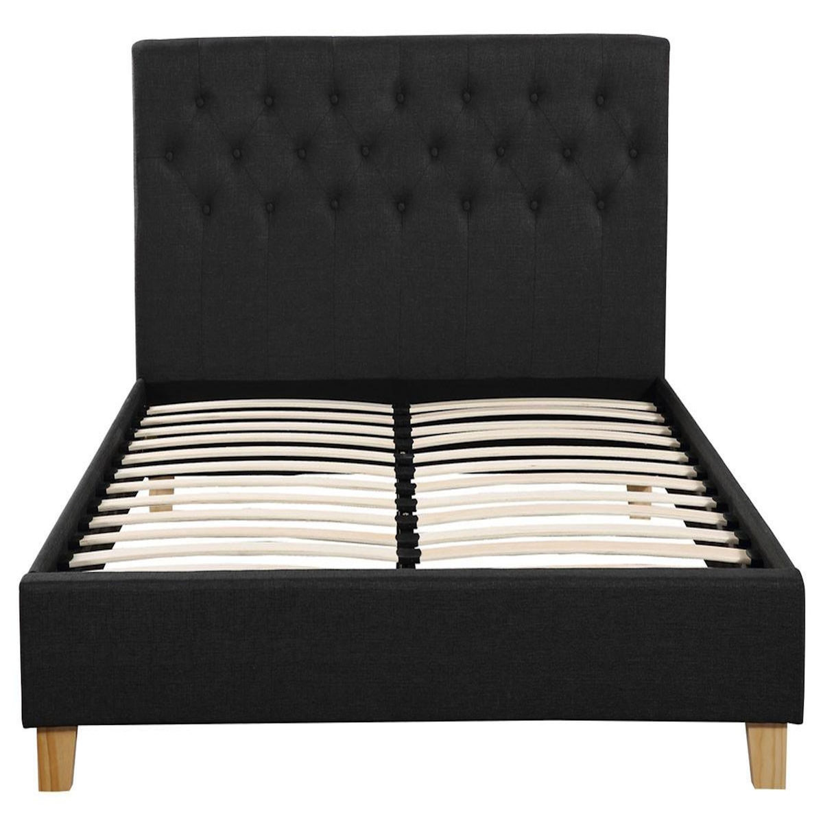 Habitat et Jardin Lit  Emmy  - 160 x 200 cm - Gris foncé