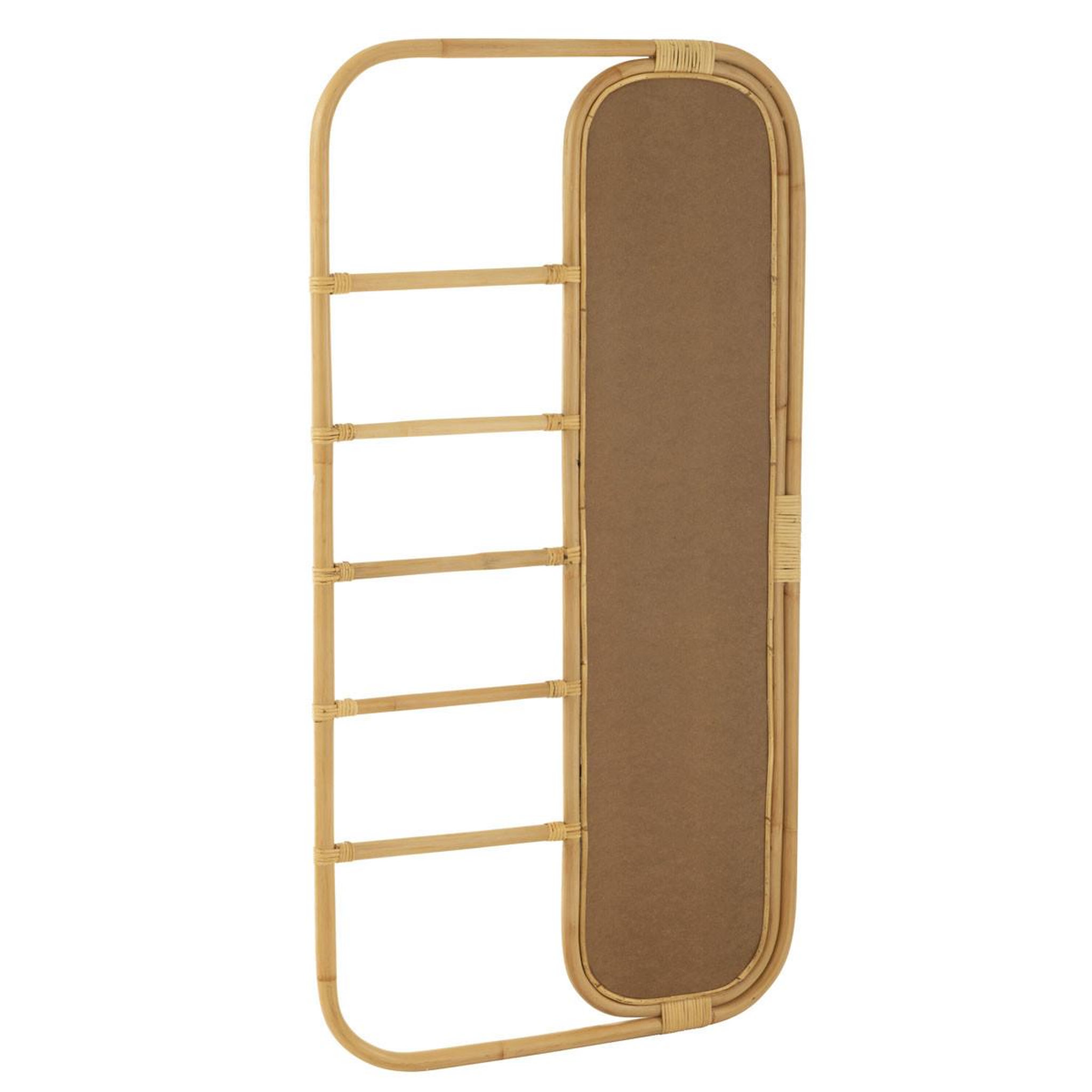 Voir la diapositive 2 : J-LINE Miroir en Rotin  Echelle  152cm Naturel