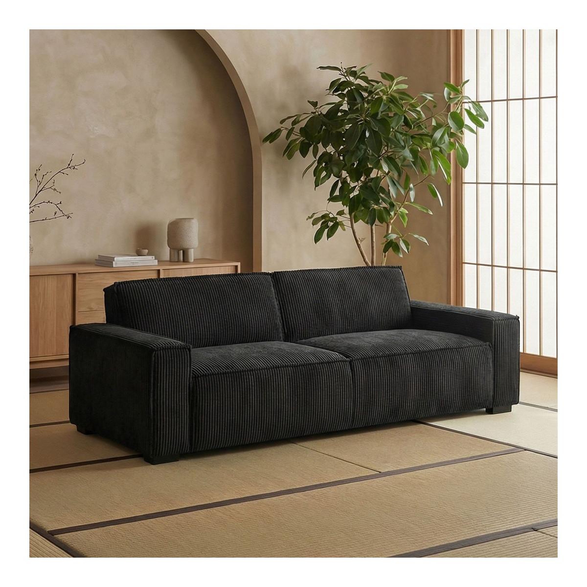 Voir la diapositive 6 : Paris Prix Canapé convertible 3 places velours  dudley  230cm noir
