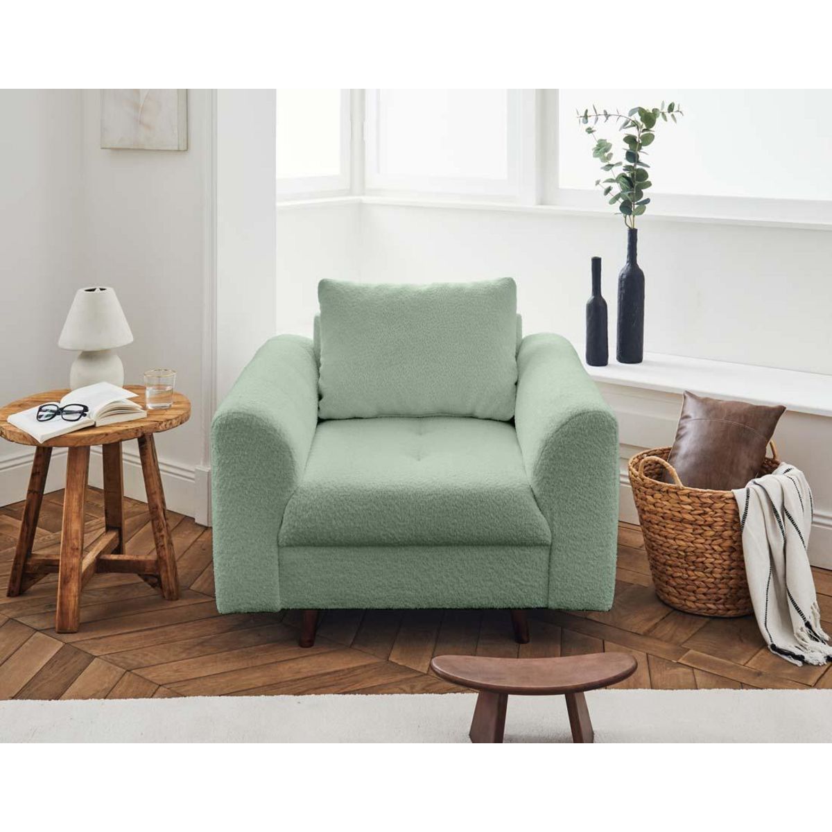 LISA DESIGN Rune - fauteuil - en tissu bouclette
