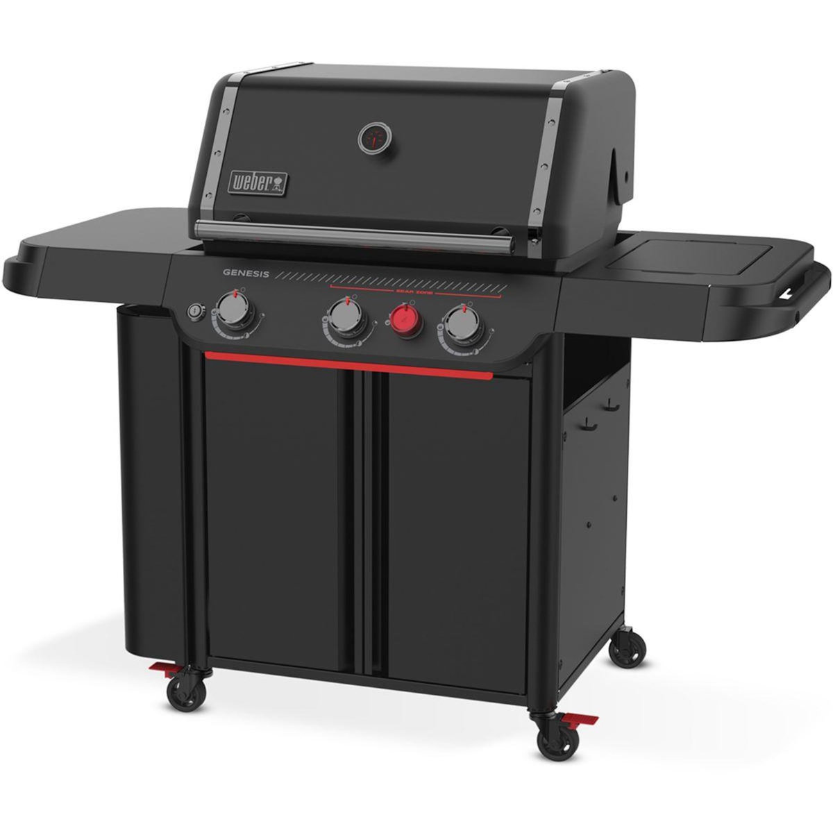 Weber Barbecue gaz Genesis E-330WR Stealth, sur chariot, 3 brûleurs, surface de cuisson 68 x 48 cm