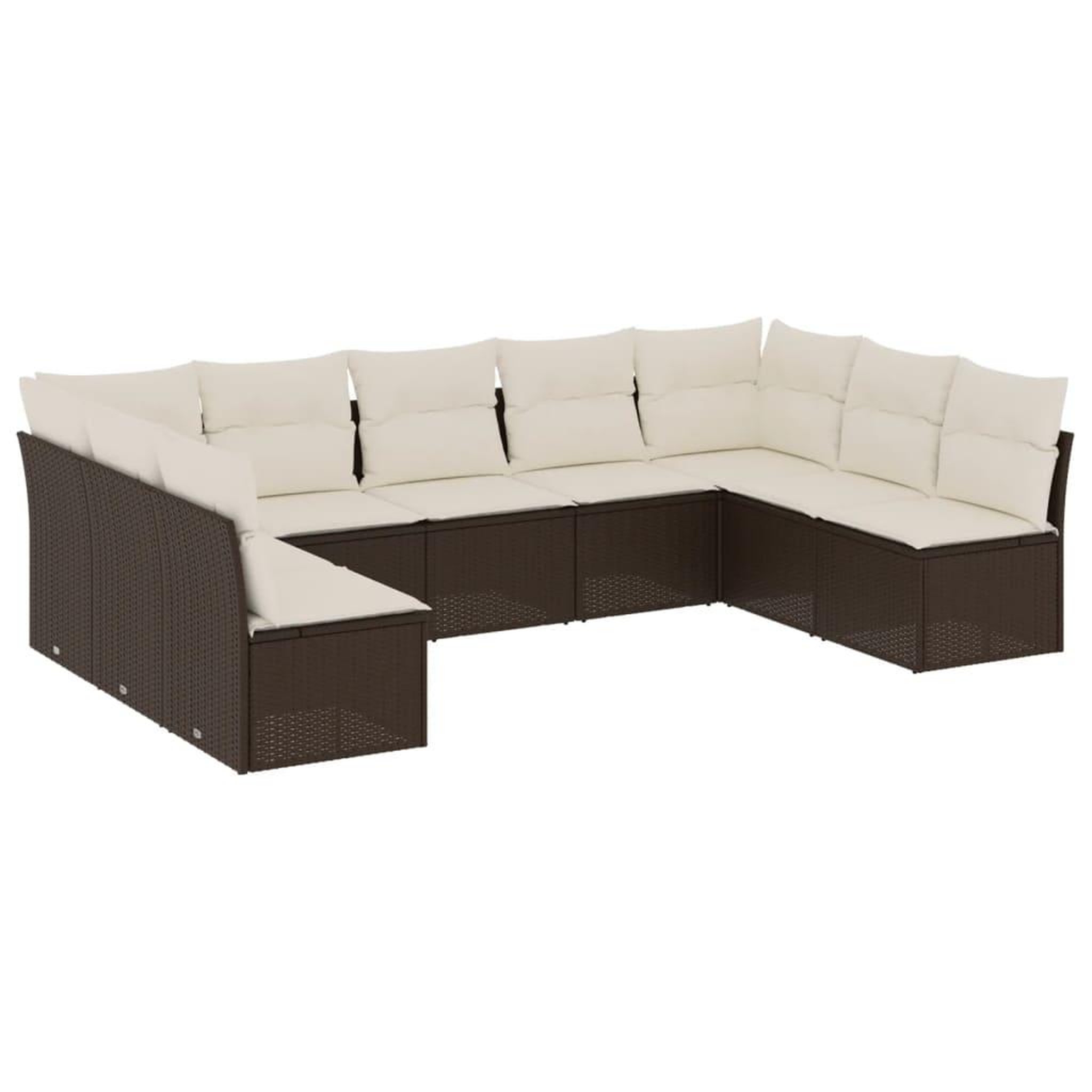Voir la diapositive 2 : VIDAXL Salon de jardin avec coussins 9 pcs marron resine tressee