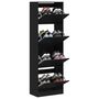 Voir la diapositive 4 : VIDAXL Armoire a chaussures 4 tiroirs rabattables noir 60x34x187,5 cm