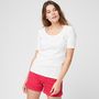 Voir la diapositive 1 : INEXTENSO T-shirt manches courtes col tunisien blanc femme