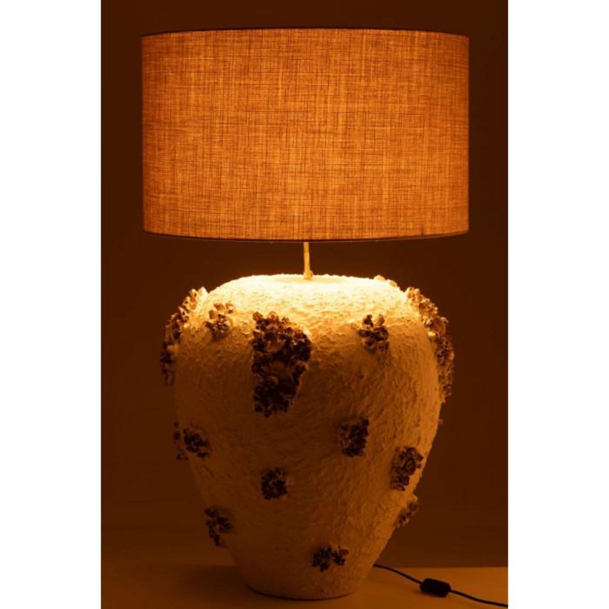 Paris Prix Lampe à Poser en Terre Cuite  Jilly  105cm Blanc