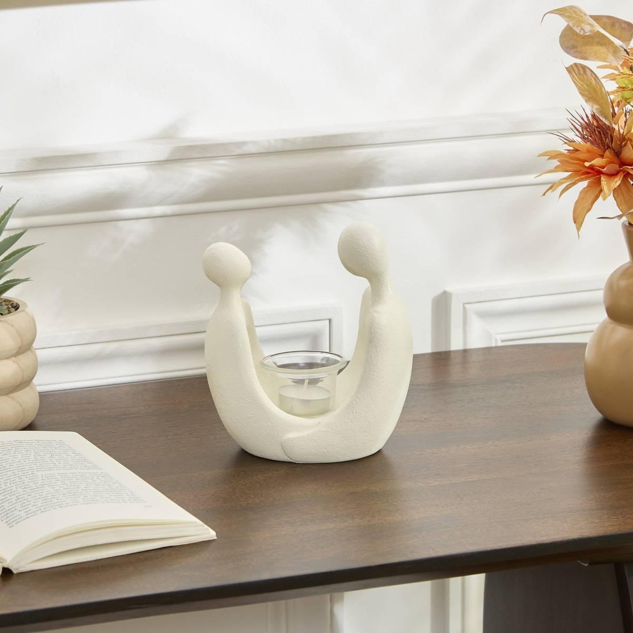 Voir la diapositive 4 : ATMOSPHERA Photophore silhouette humaine  mora  17cm blanc