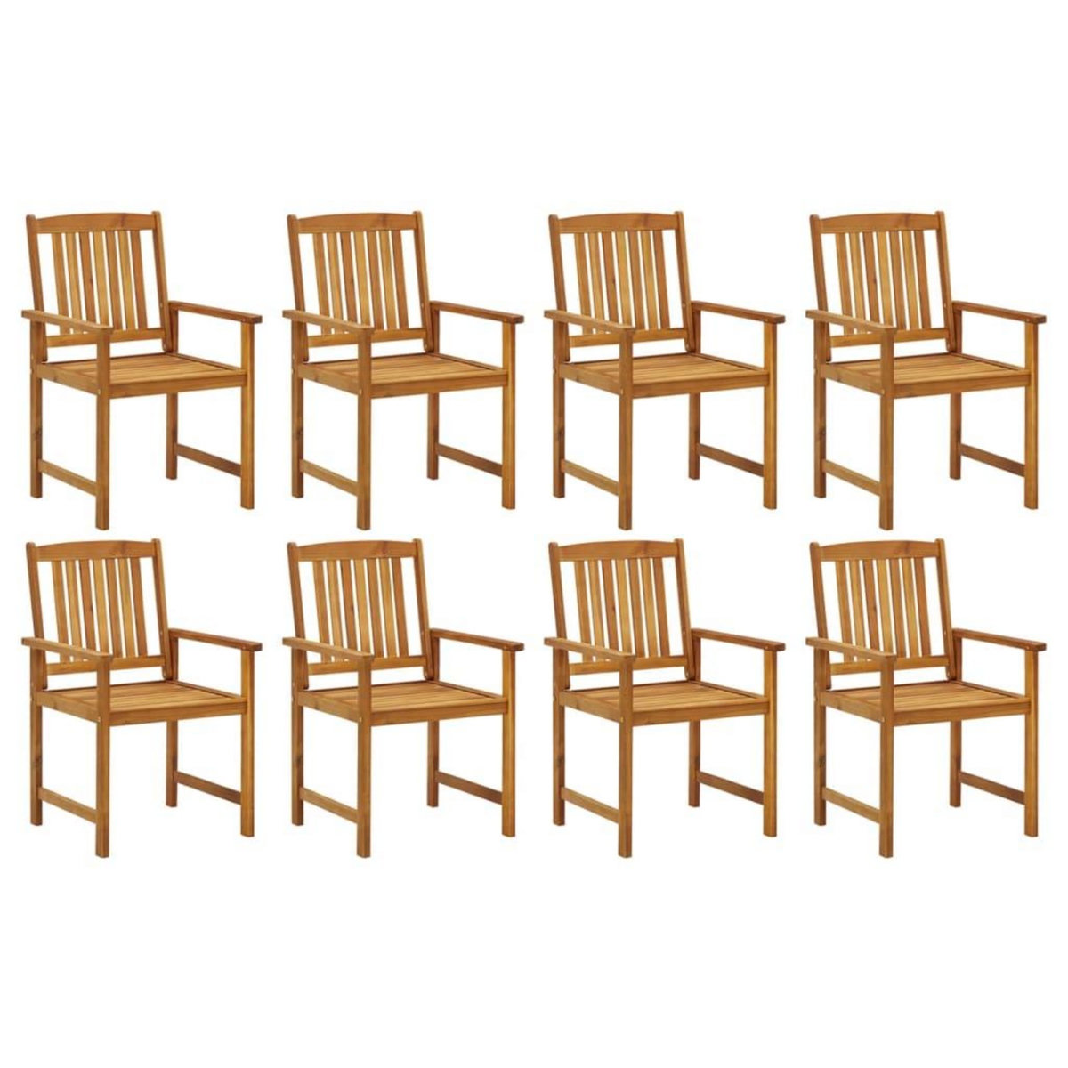 VIDAXL Chaises de jardin avec coussins lot de 8 Bois d'acacia solide