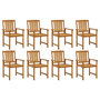 Voir la diapositive 3 : VIDAXL Chaises de jardin avec coussins lot de 8 Bois d'acacia solide