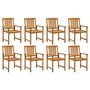 Voir la diapositive 3 : VIDAXL Chaises de jardin avec coussins lot de 8 Bois d'acacia solide