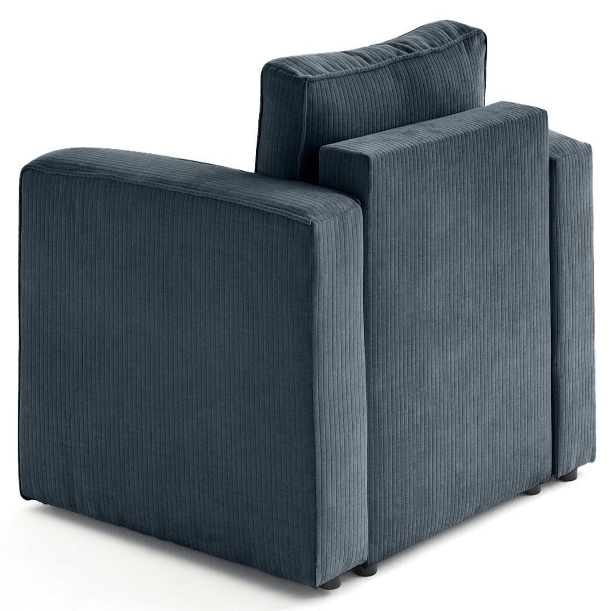 Voir la diapositive 3 : BEST MOBILIER Topaze - fauteuil en velours côtelé plat