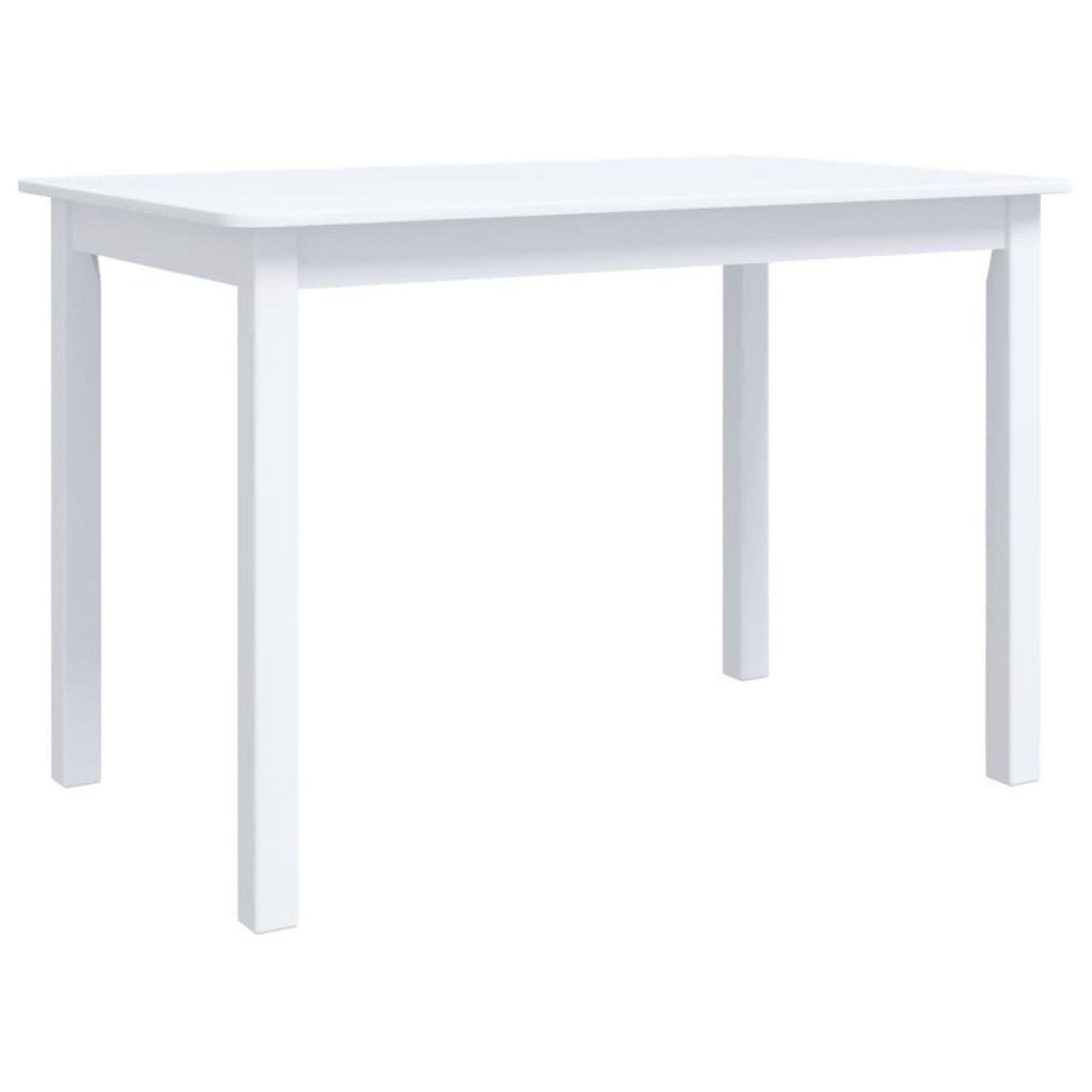 VIDAXL Table a manger Blanc 114x71x75 cm Bois d'hevea massif