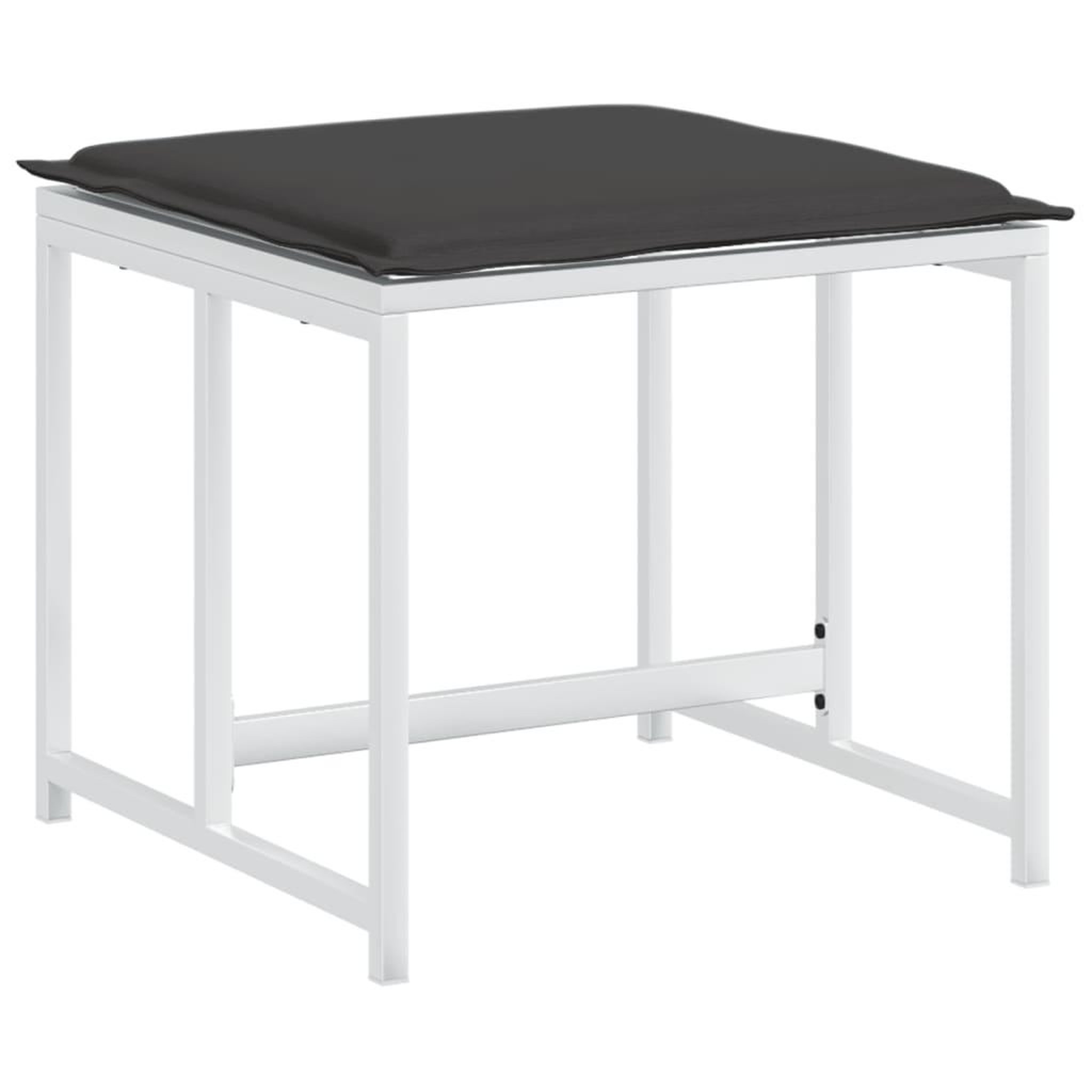 Voir la diapositive 5 : VIDAXL Tabourets de jardin avec coussins 4pcs blanc acier et textilene