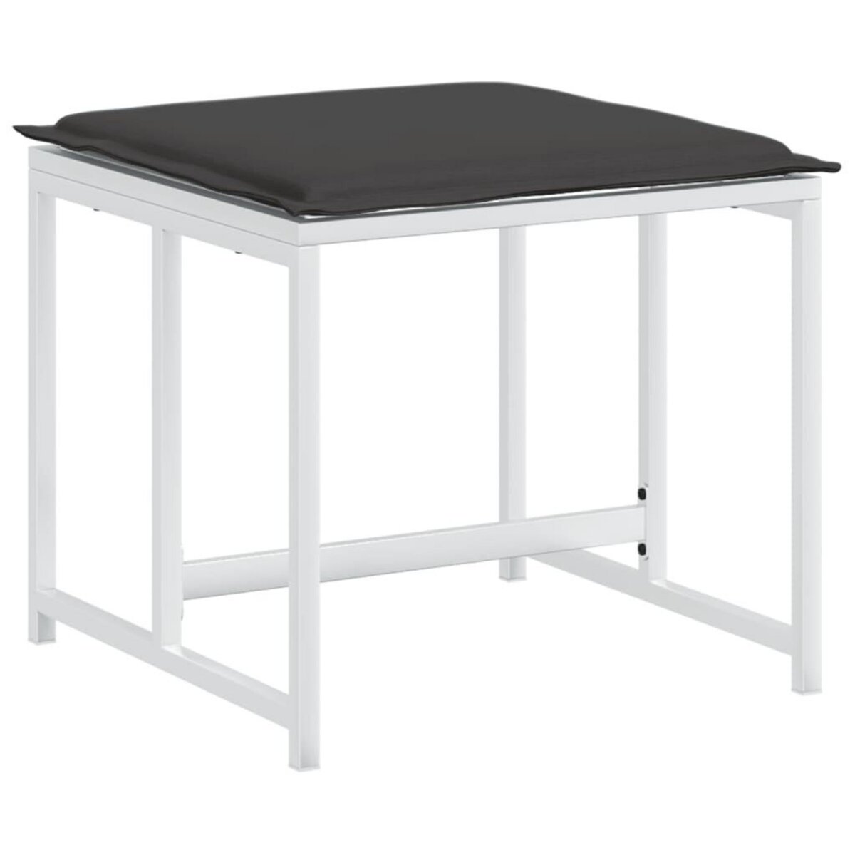 VIDAXL Tabourets de jardin avec coussins 4pcs blanc acier et textilene