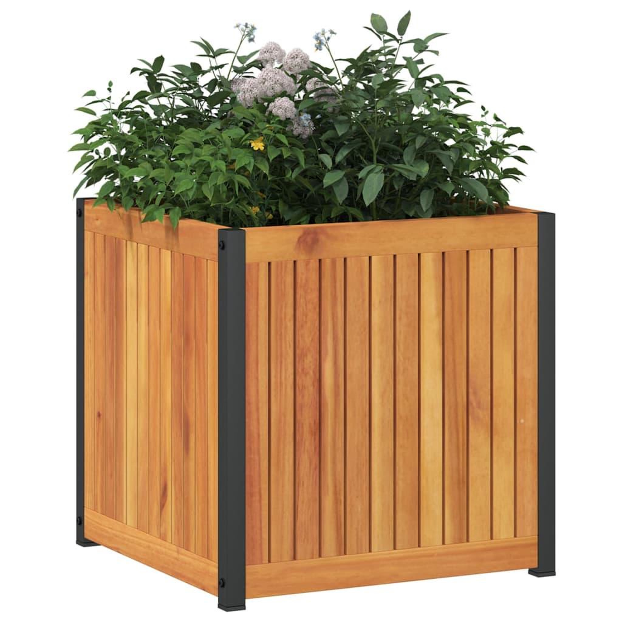 Voir la diapositive 3 : VIDAXL Jardiniere 45x45x44 cm bois massif d'acacia et acier