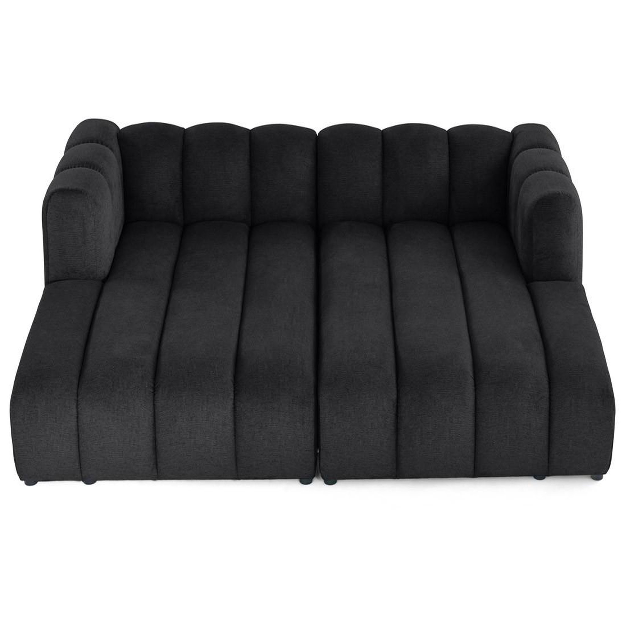 Voir la diapositive 4 : BEST MOBILIER Debbie - canapé modulable droit 3 places avec double méridienne - assise profonde - en tissu texturé