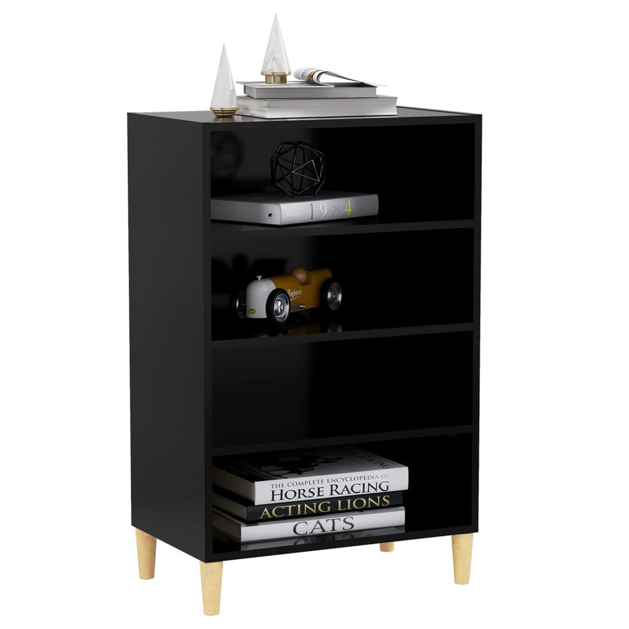 Voir la diapositive 3 : VIDAXL Buffet noir 57x35x90 cm bois d'ingenierie