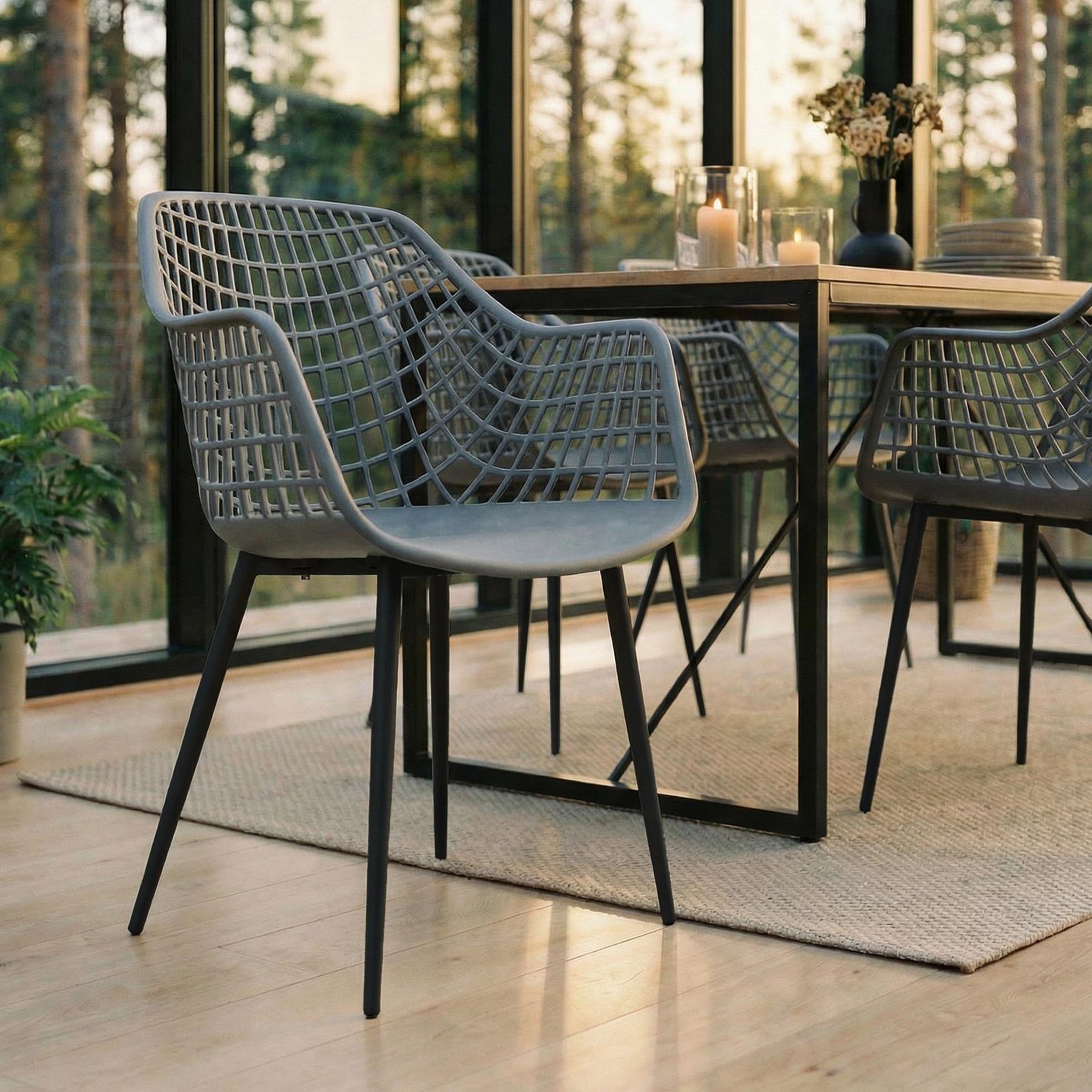 Voir la diapositive 2 : IDIMEX Lot de 4 chaises LUCIA, en plastique