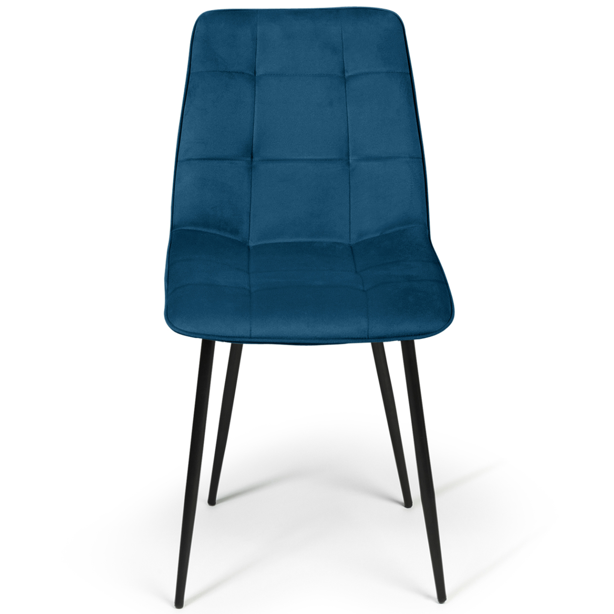 Voir la diapositive 3 : ID MARKET Lot de 4 chaises mila en velours bleu pour salle à manger
