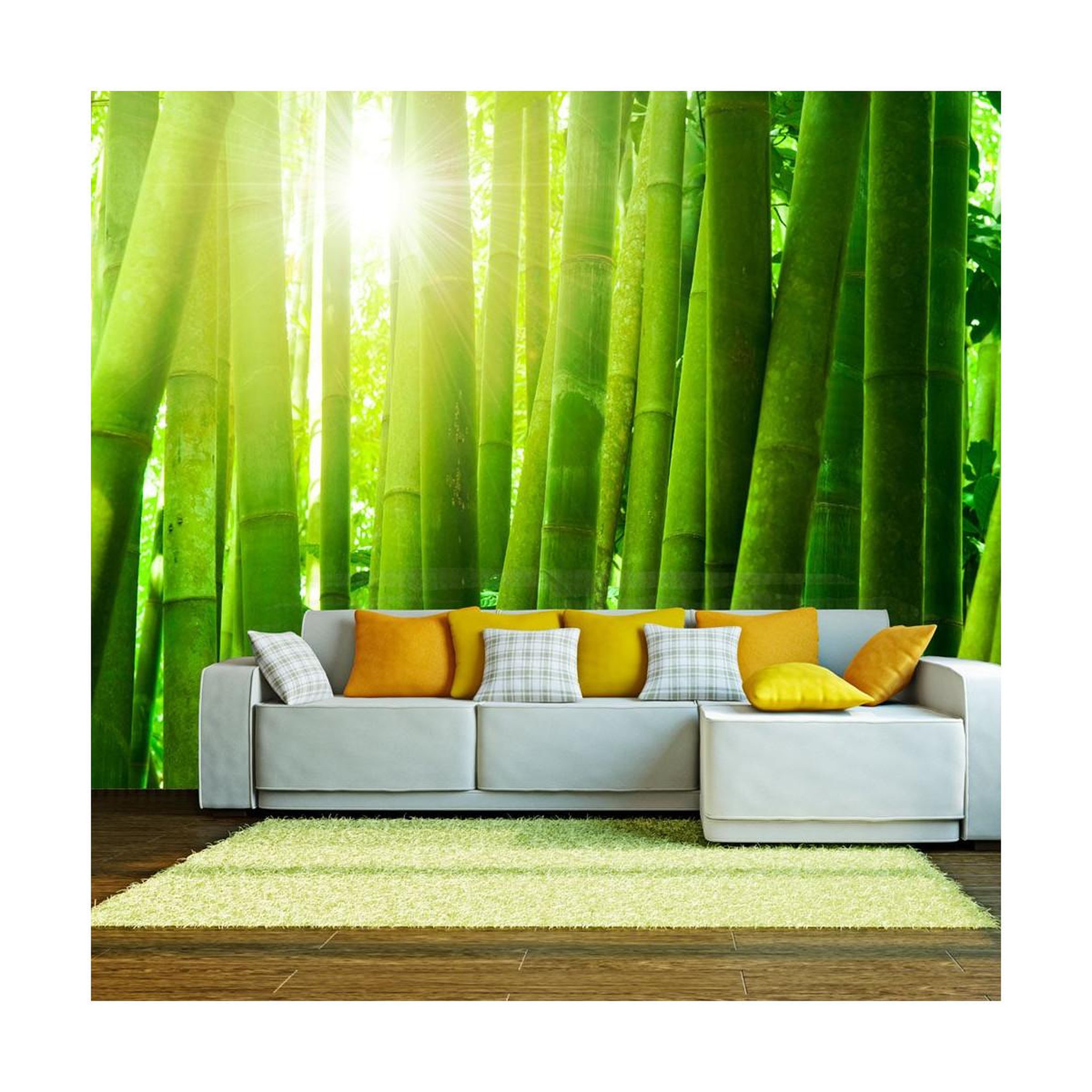 Paris Prix Papier peint  soleil & bambou. Coloris disponibles : Multicolore
