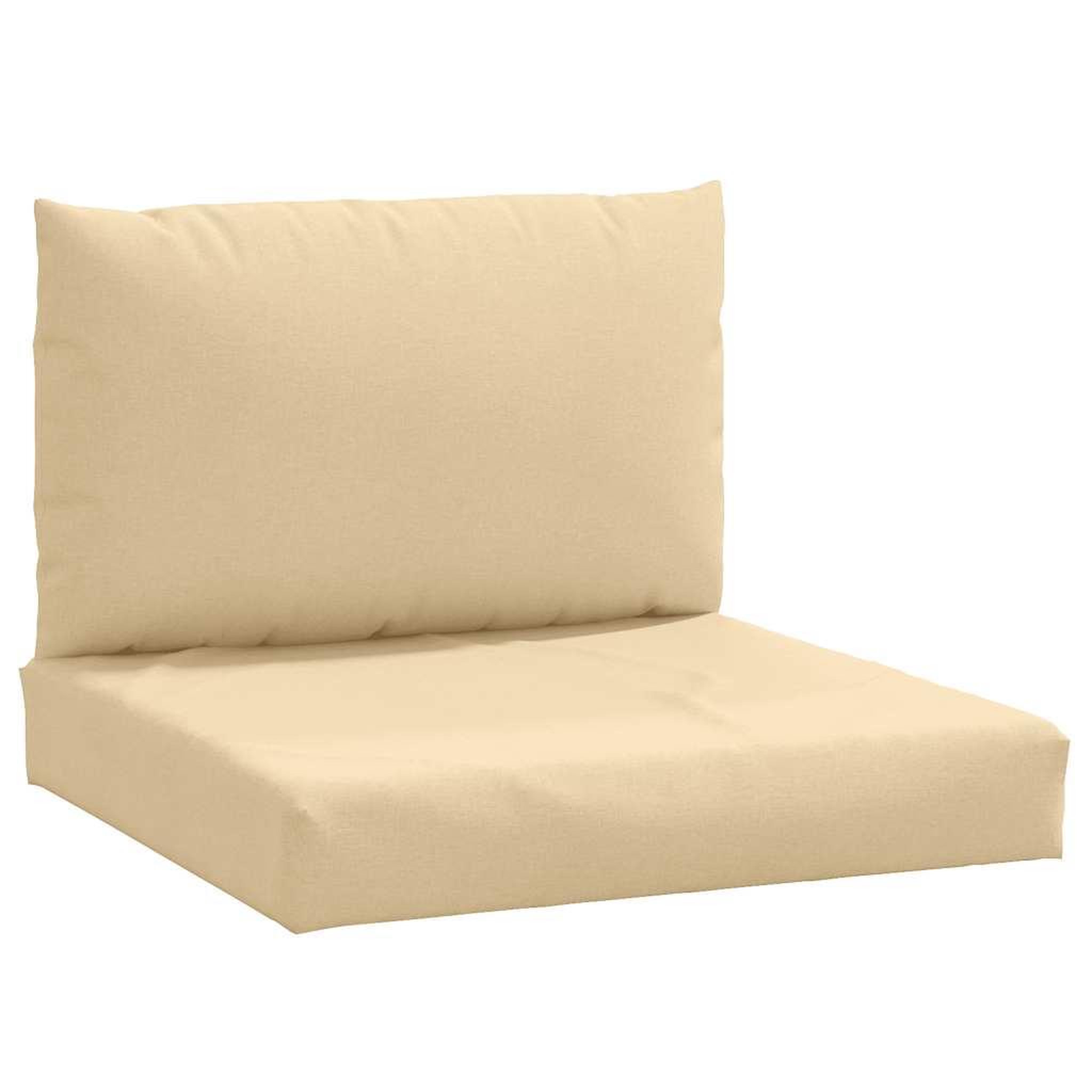 Voir la diapositive 2 : VIDAXL Coussins de palette lot de 2 beige melange tissu