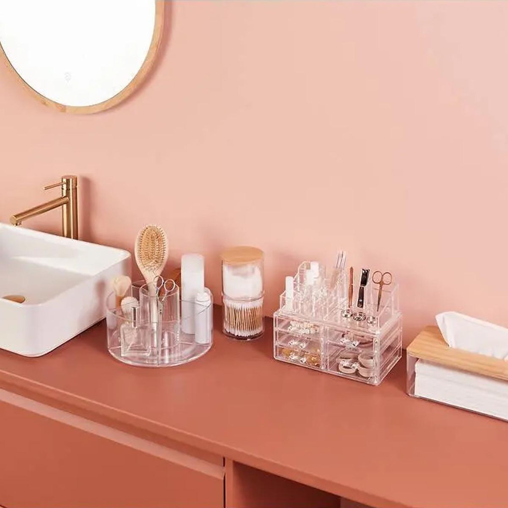 Voir la diapositive 4 : FIVE Organiseur pour cosmétiques  selena   17cm transparent
