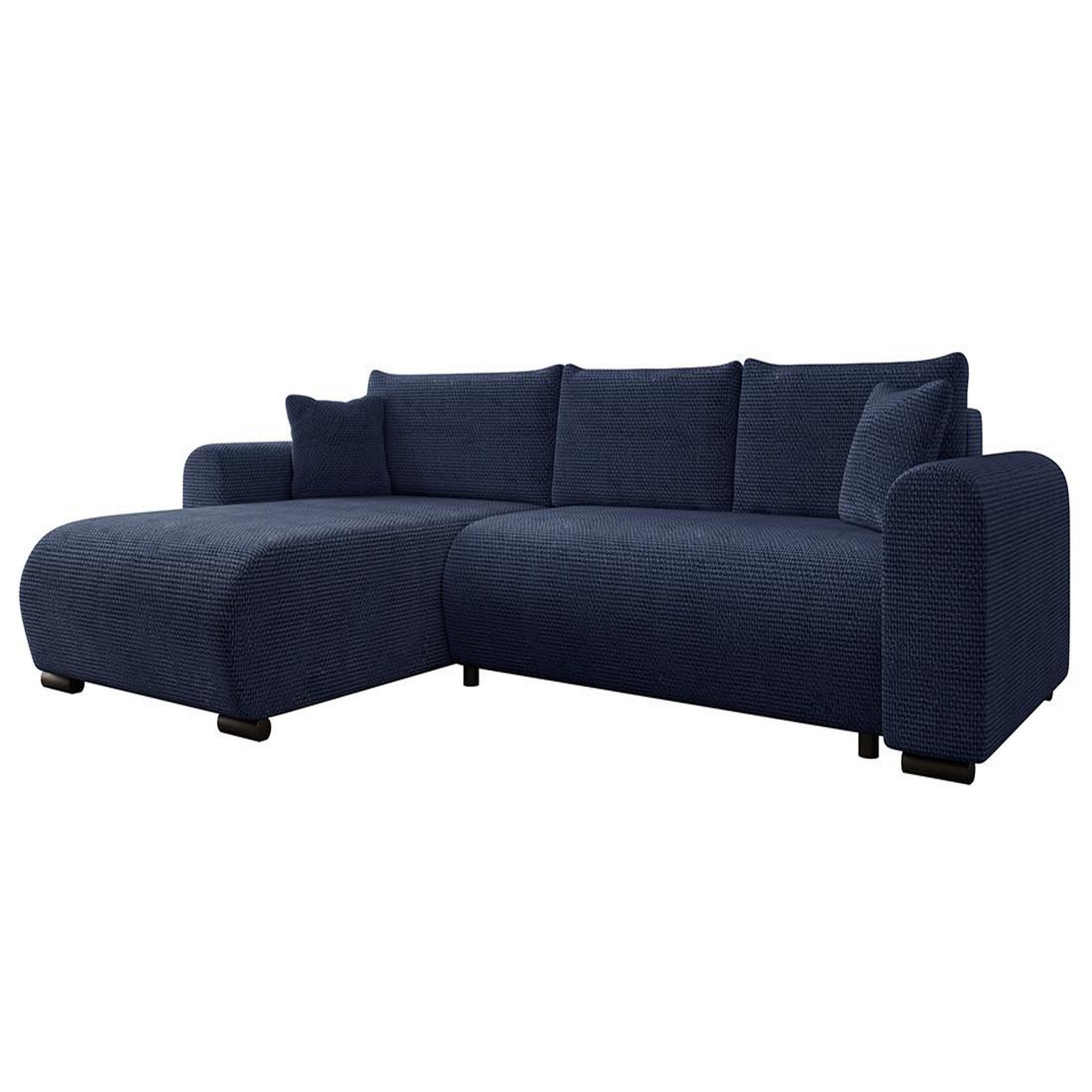 Voir la diapositive 6 : BEST MOBILIER Rosalie - canapé d'angle réversible 4 places convertible avec coffre en velours texturé