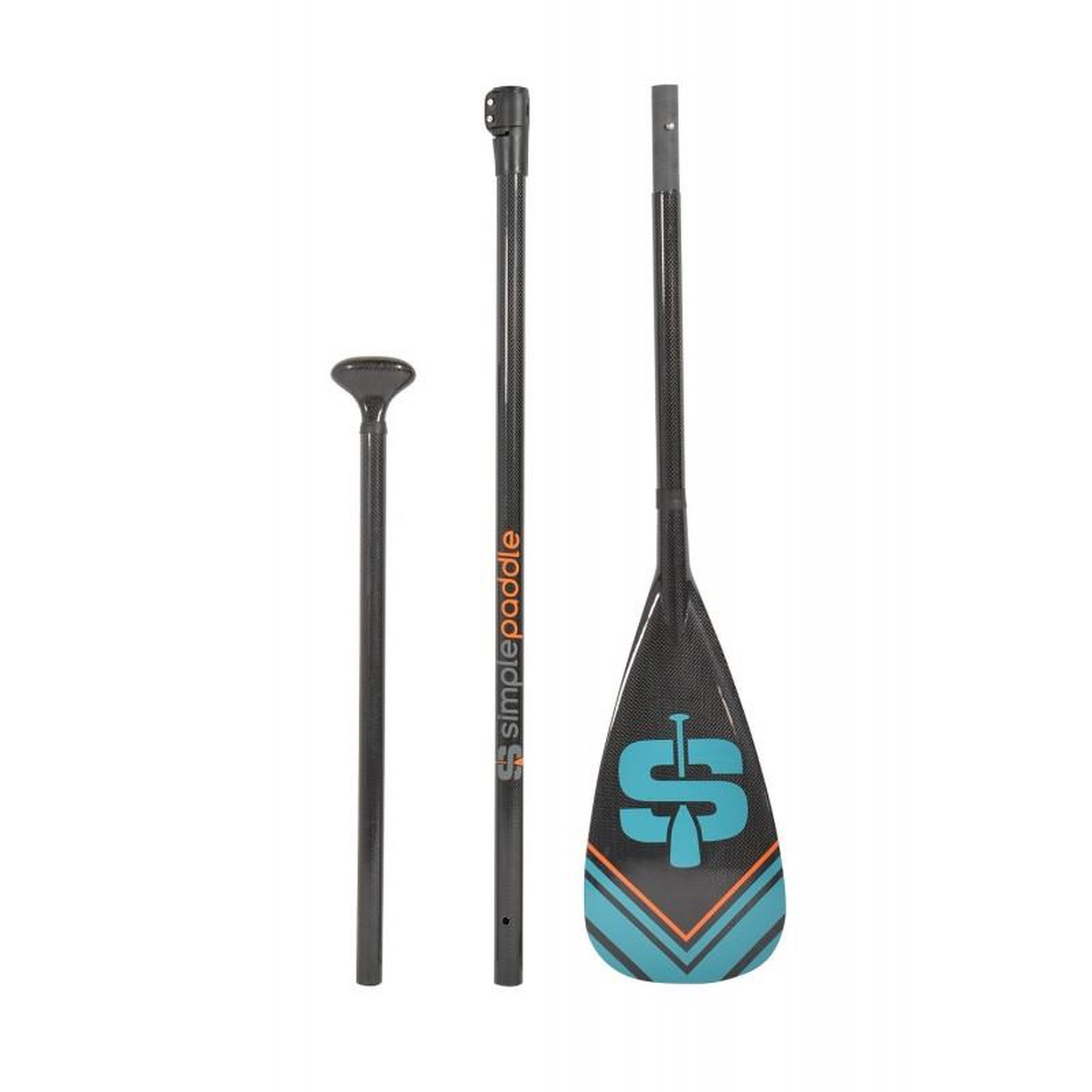 SIMPLE PADDLE Pagaie de Stand Up Paddle réglable de 175 à 215cm et démontable en 3 sections - Carbone, Fibre de Verre et Nylon - Horuz