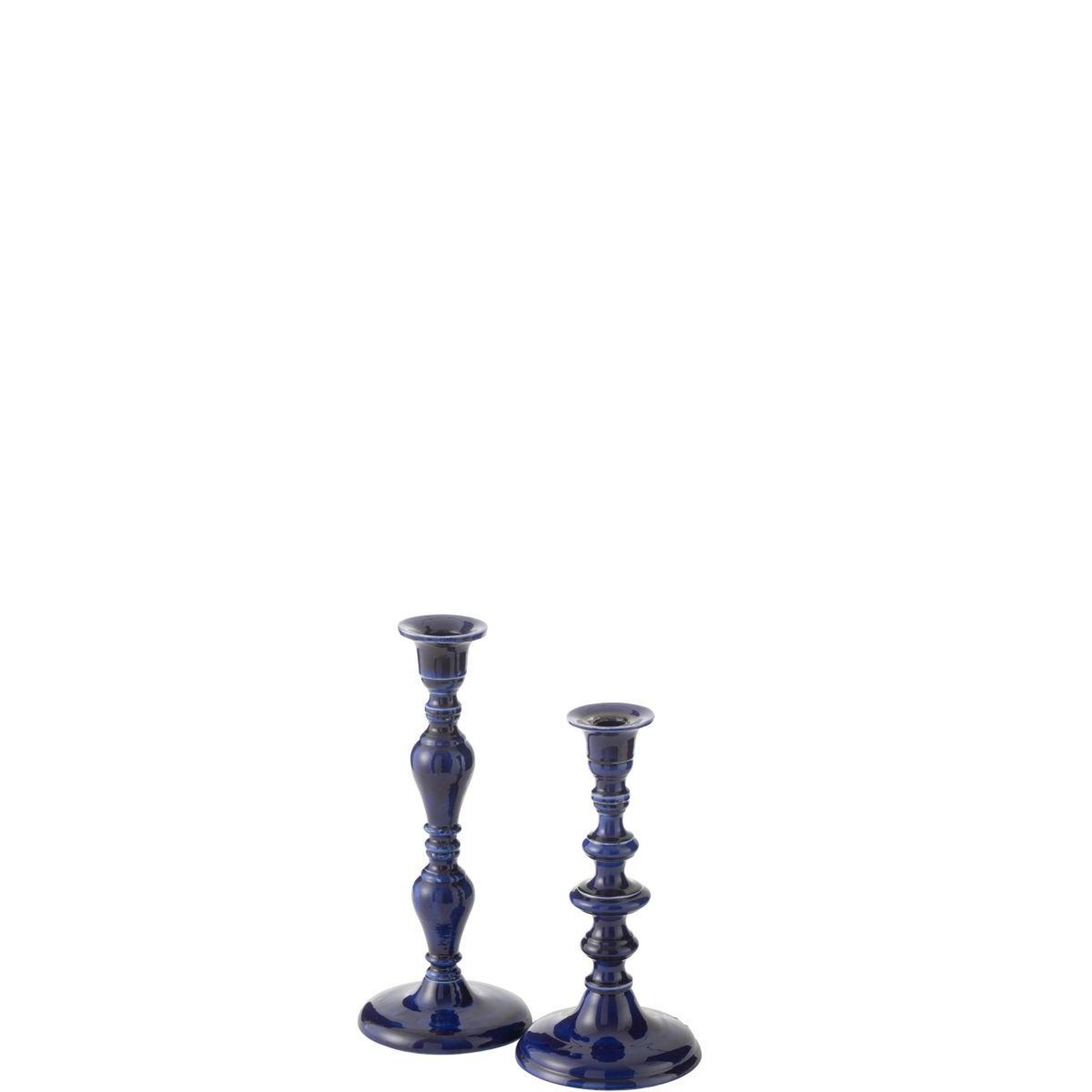 Voir la diapositive 3 : J-LINE Bougeoir design en métal  nag  52cm bleu