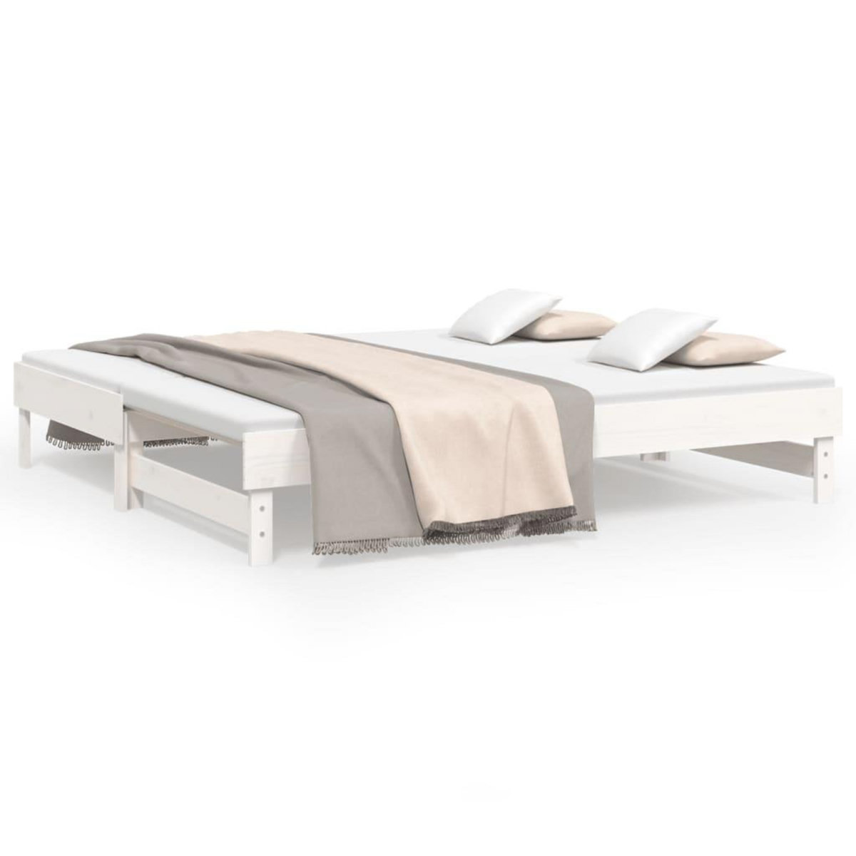 VIDAXL Lit coulissant sans matelas blanc 2x(90x190) cm