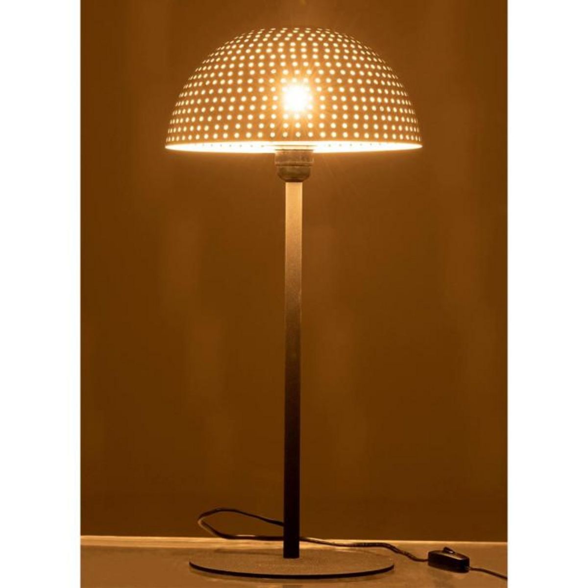 Paris Prix Lampe à Poser  Champignon Brillant  59cm Blanc