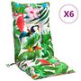 Voir la diapositive 2 : VIDAXL Coussins de chaise a dossier haut lot de 6 multicolore