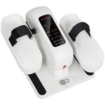 HOMCOM Mini vélo elliptique électrique - résistance réglable, compteur LCD - télécommande - noir blanc