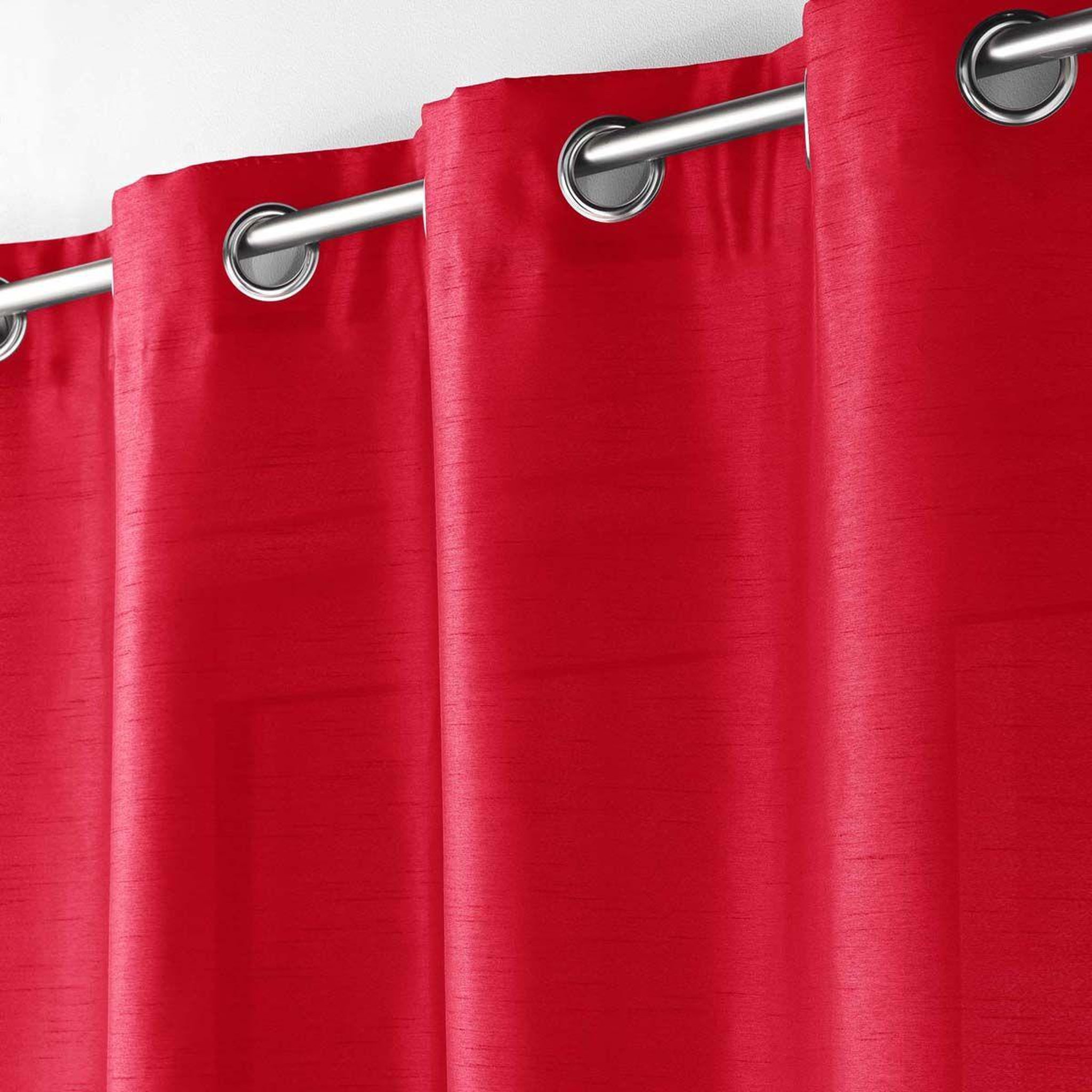 Voir la diapositive 2 : Douceur d'Intérieur Rideau à oeillets  shana  140x240cm rouge