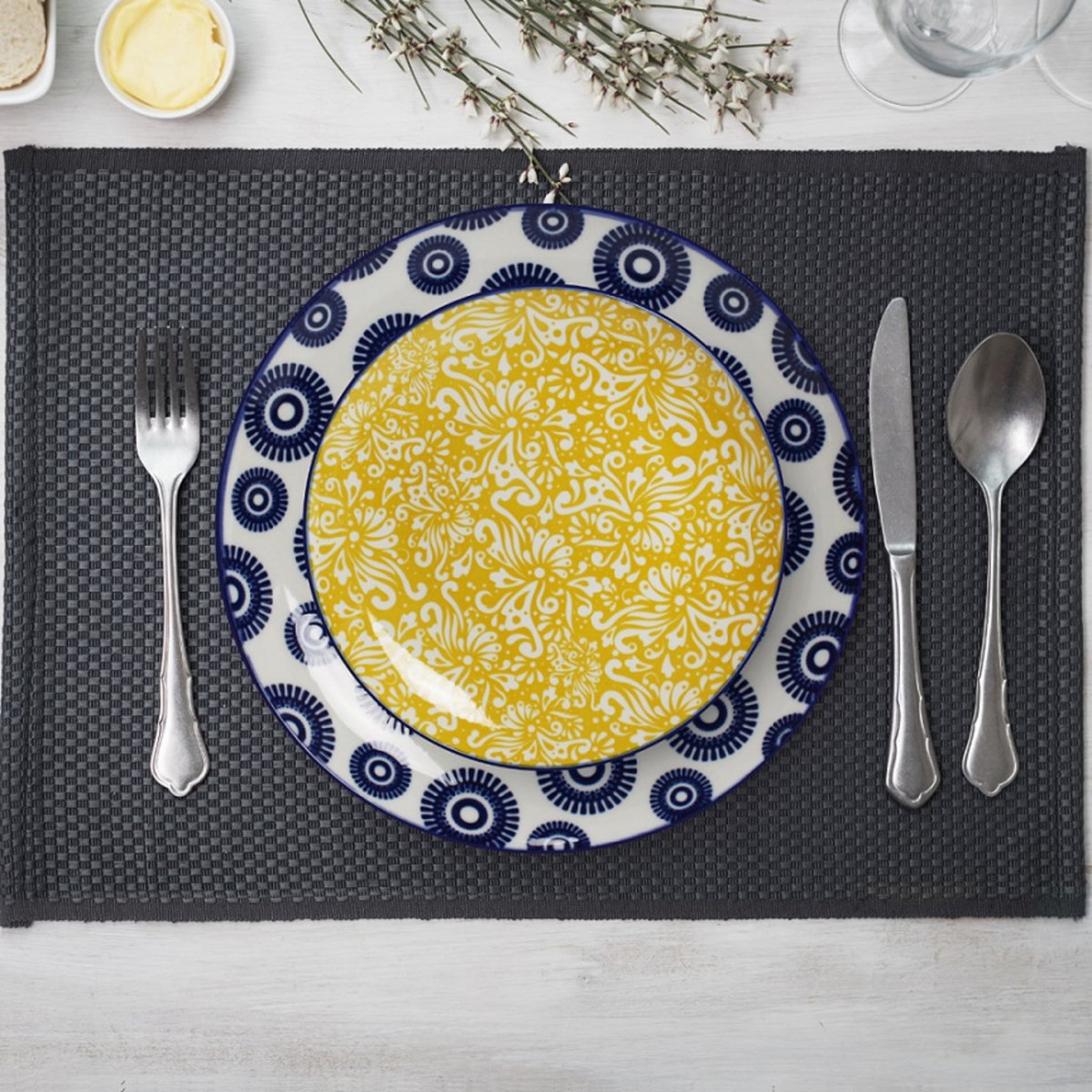 ARD TIME Service d'assiettes 18 pièces porcelaine SABAE