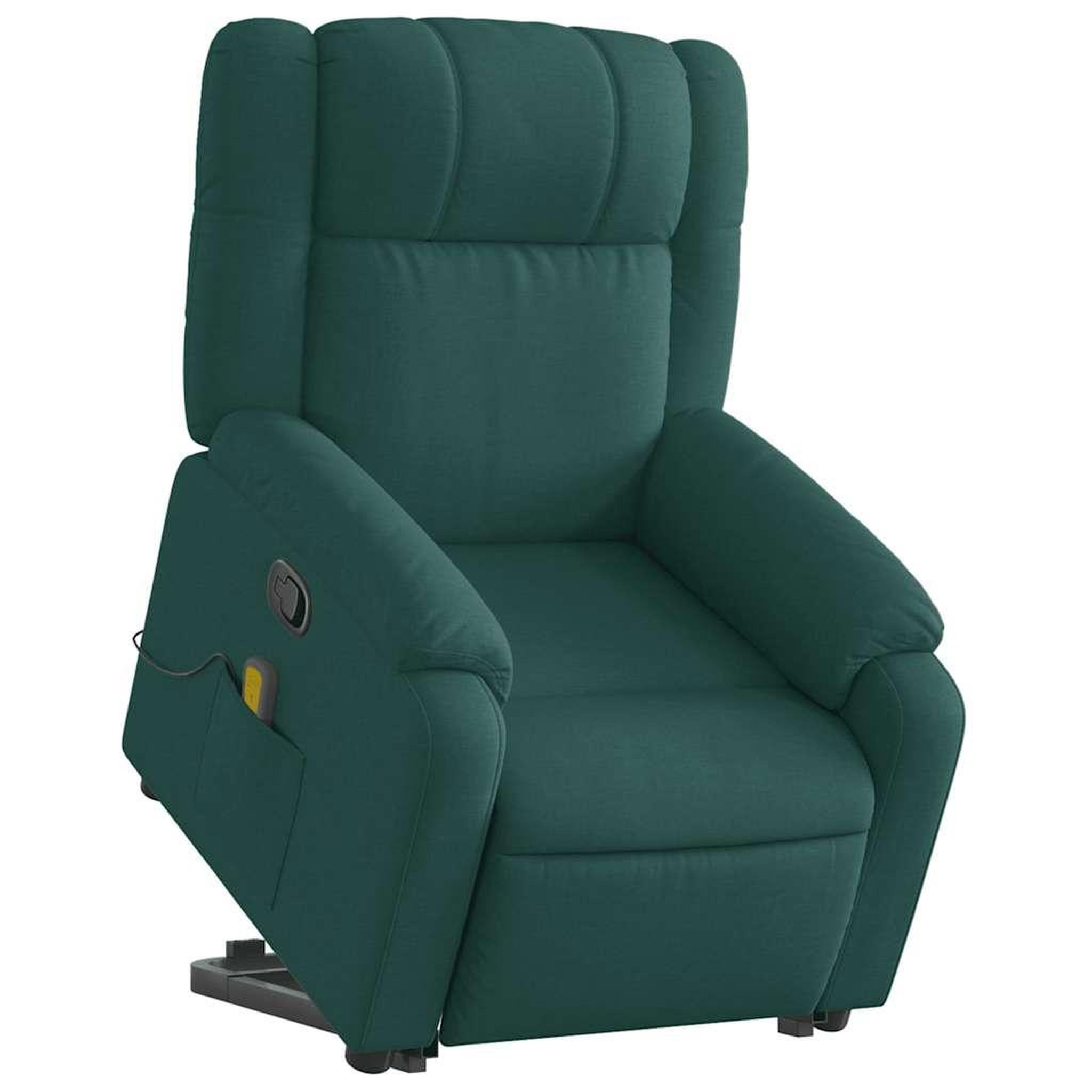 Voir la diapositive 3 : VIDAXL Fauteuil inclinable de massage Vert fonce Tissu