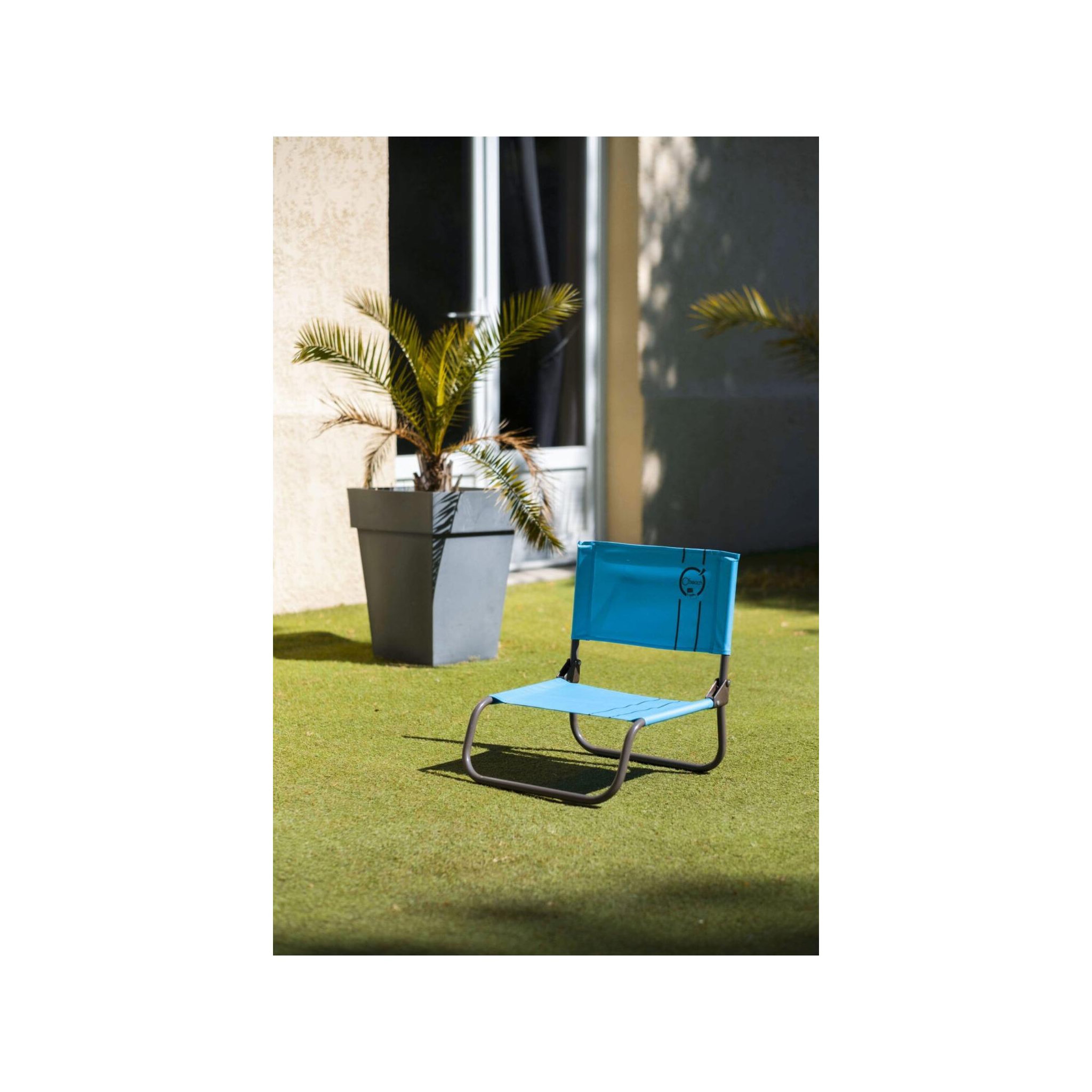 Voir la diapositive 2 : O'Beach Chaise cale-dos de plage 1 pliure - o'beach - dimensions : 50 x 45 x 48 cm