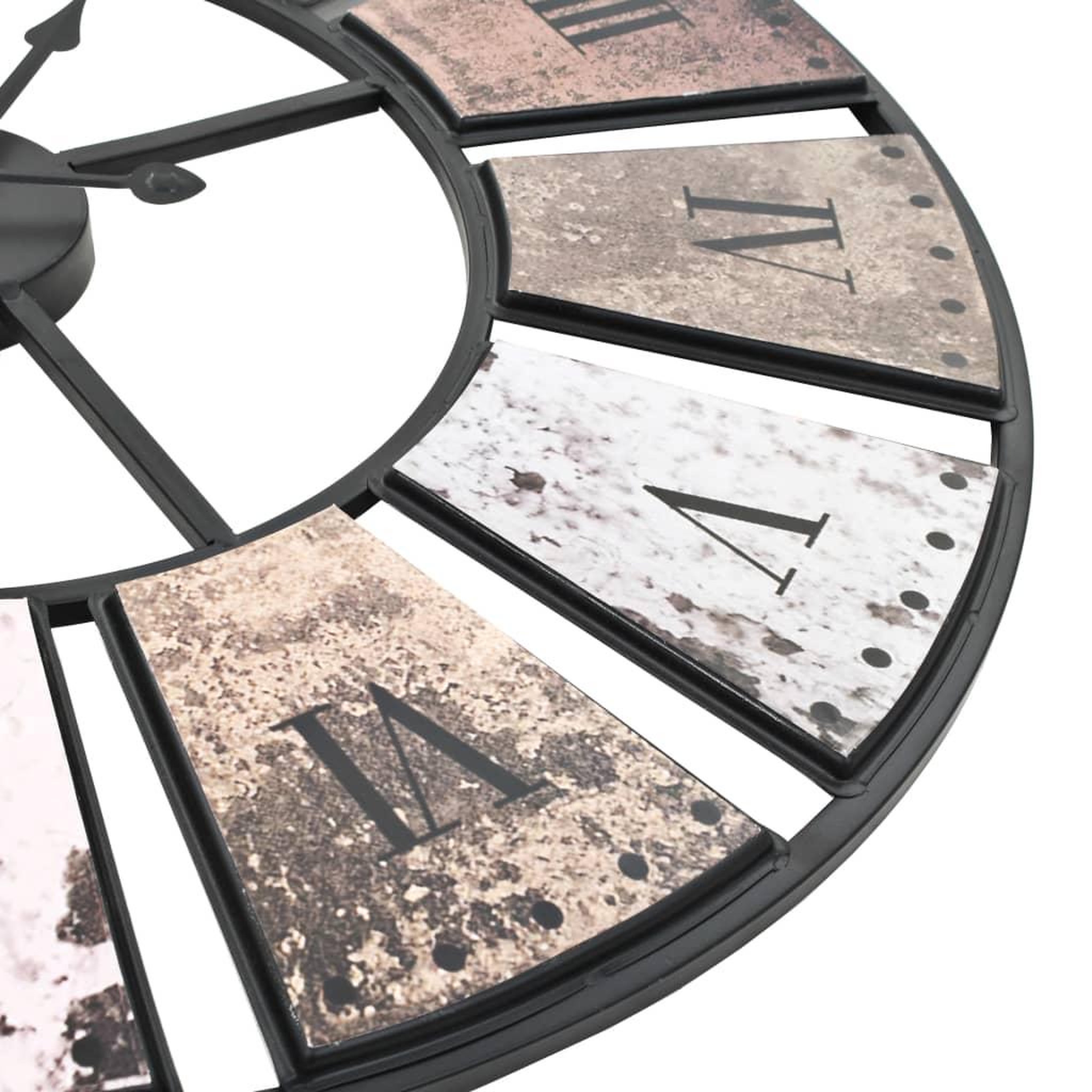 Voir la diapositive 5 : VIDAXL Horloge murale vintage avec mouvement a quartz 60 cm xxl