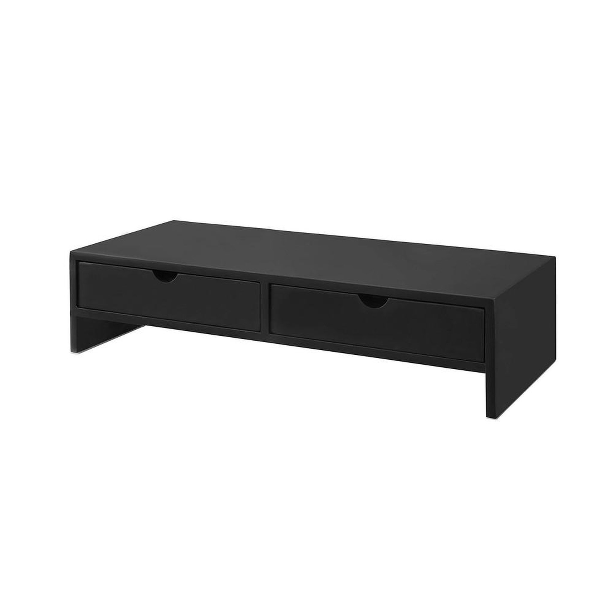 SOBUY Support Écran avec 2 Tiroirs Noir 47x18x11cm BBF02-SCH
