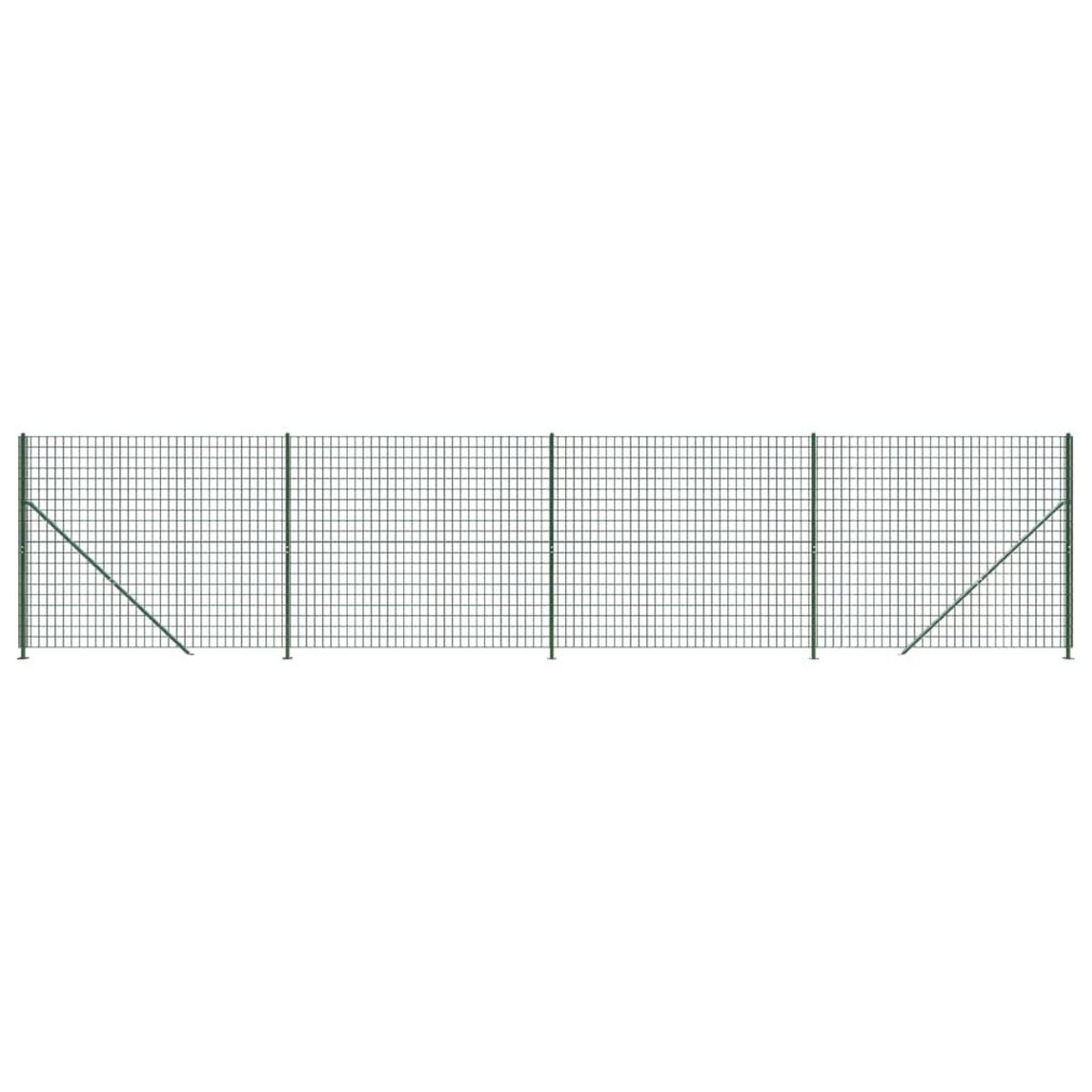 VIDAXL Cloture en treillis metallique avec bride vert 1,6x10 m