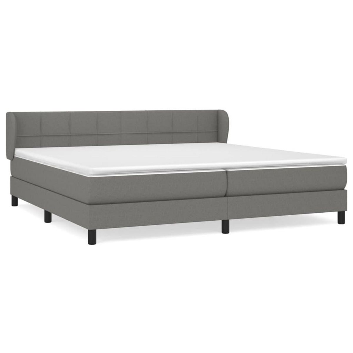 VIDAXL Sommier a lattes de lit avec matelas Gris fonce 200x200cm Tissu