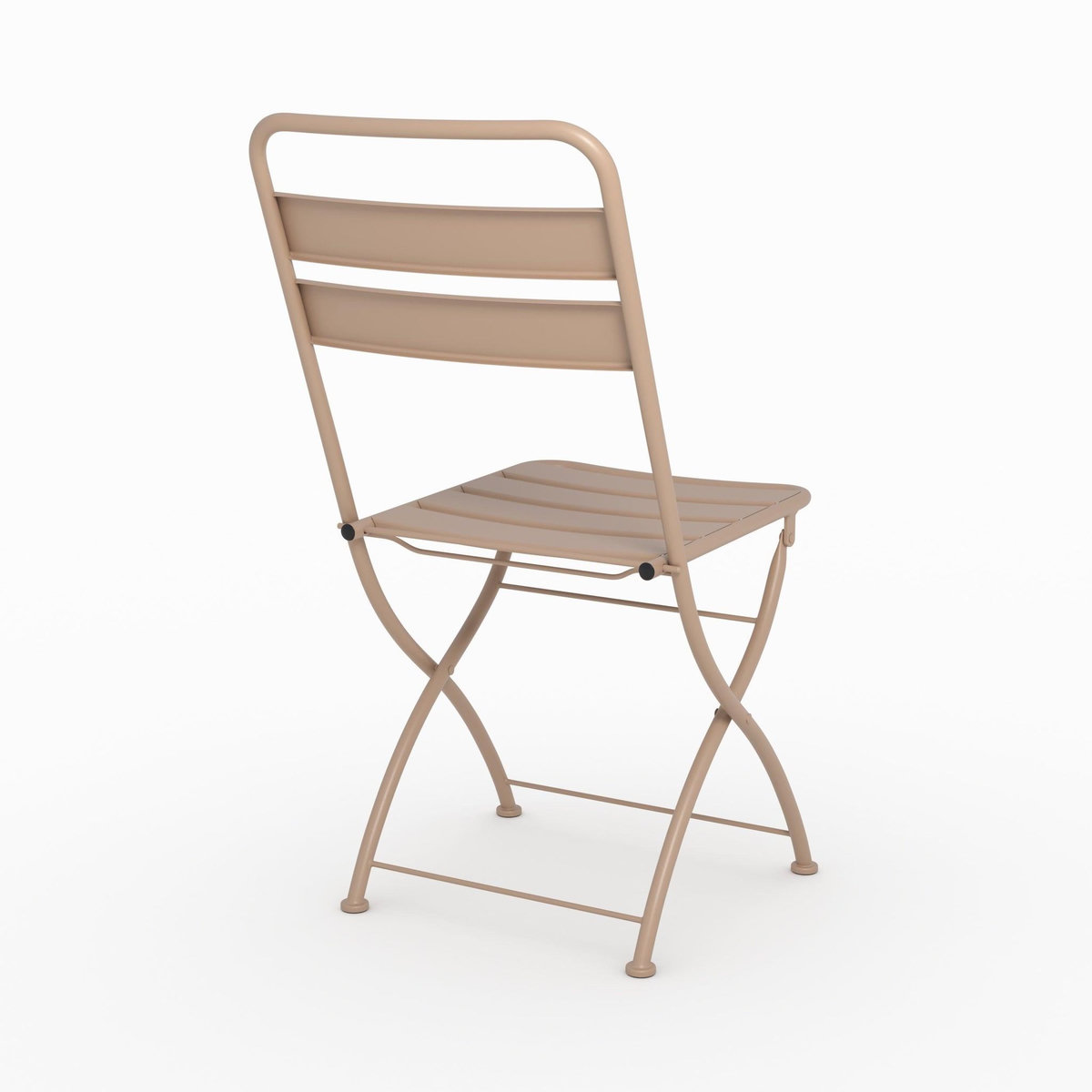 Rendez vous déco Lot de 2 chaises de jardin en métal taupe, pliantes-Yumi
