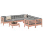 Voir la diapositive 1 : VIDAXL Salon de jardin 9 pcs avec coussins sapin de douglas solide