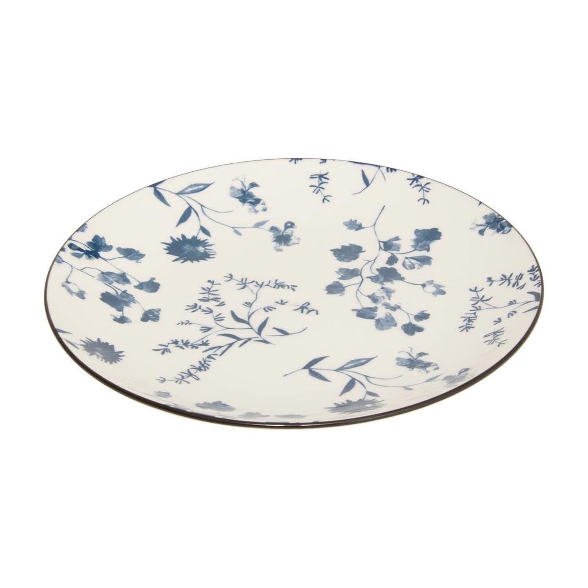 Voir la diapositive 2 : SECRET DE GOURMET Lot de 6 assiettes à dessert  umami fleur  19cm bleu