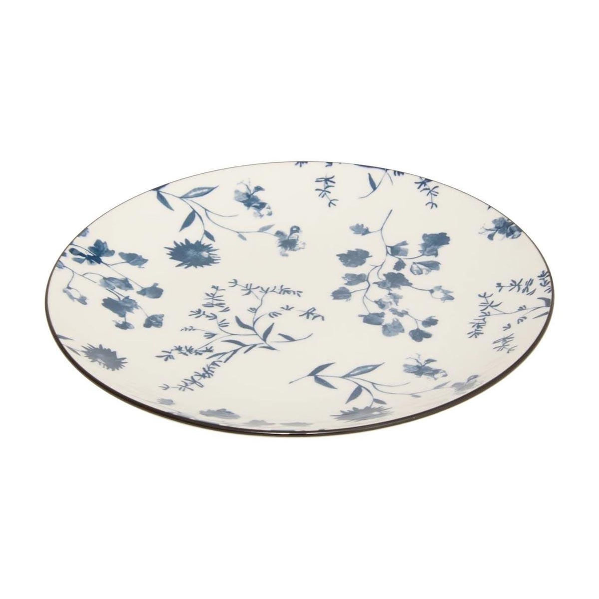 SECRET DE GOURMET Lot de 6 Assiettes à Dessert  Umami Fleur  19cm Bleu