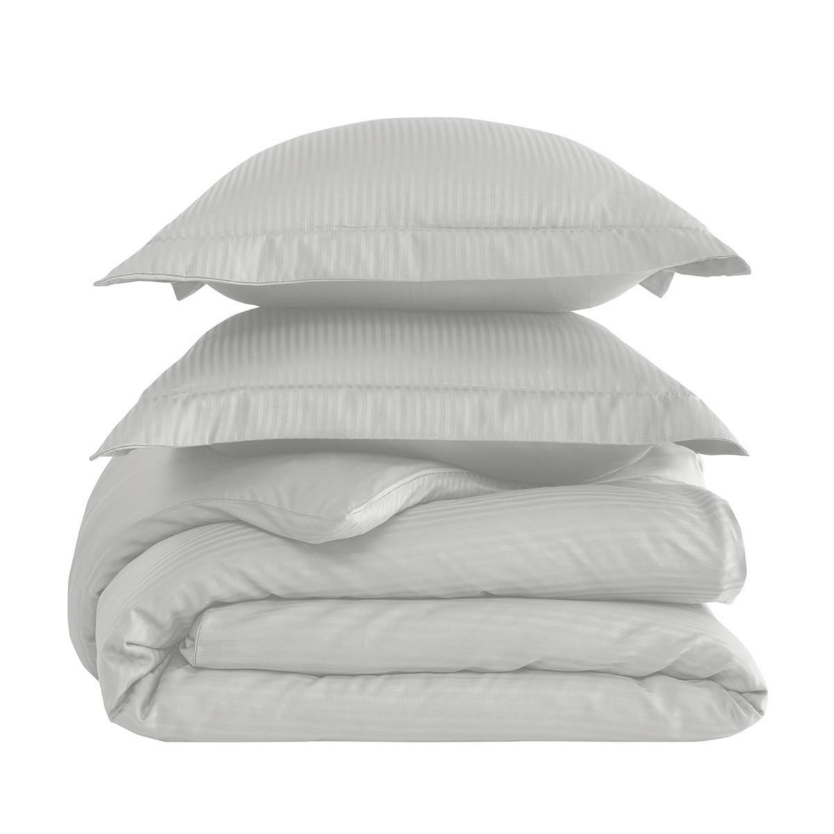 Sensei Maison Parure housse de couette rayée satin + 2 taies 65x65 cm VERSALUXE