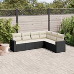 VIDAXL Salon de jardin 6 pcs avec coussins noir resine tressee